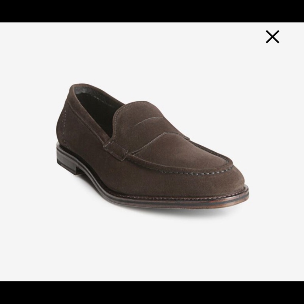 Allen Edmonds Mercer Street Dark Brown Suede Penny Loafers - Size 10 3E